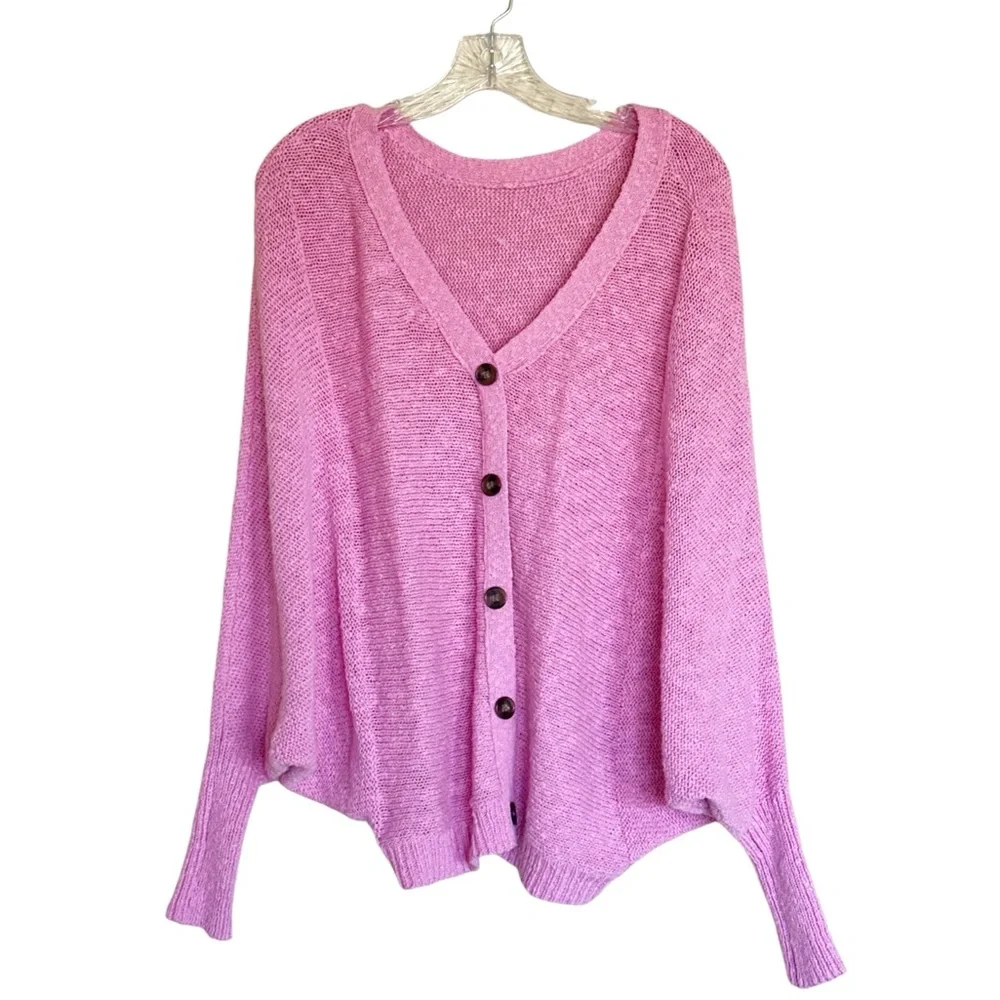 NWT RUBY MOON. COTTON SLOUCHY BOXY DROP SHOULDER CARDIGAN SWEATER Oversize - Picture 3 of 9